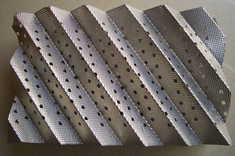 Element ของ Metal Corrugated Sheet Structured Packing สำหรับคอลัมน์กลั่น (Distillation)