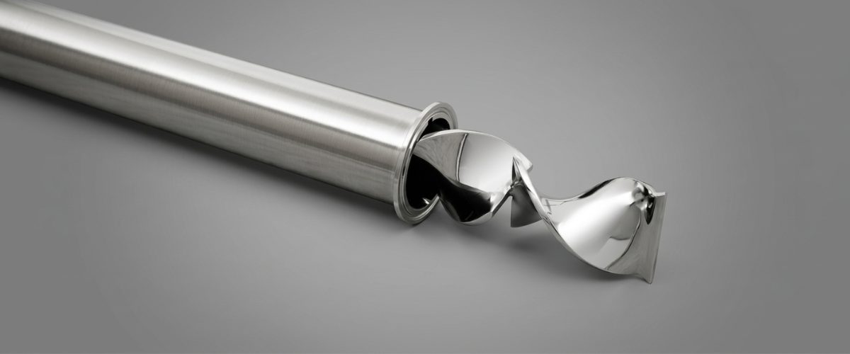 Static Mixer สำหรับงาน Sanitary / Food-Grade พร้อม Housing แบบ ferrule และ element แบบเกลียวผิวขัดเงา